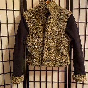 Fjall Wool Faux Fur Coat Jacket Reversible women M